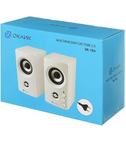 Акустическая система Oklick OK-164 2.0 белый 30Вт