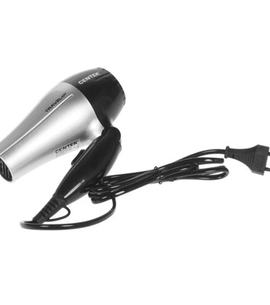 Фен Centek CT-2258 серебристый/черный, 850 Вт, компактный