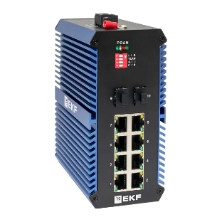 Коммутатор EKF TSX-U-2GX/SFP-8GTP, 8×1 Гбит/с PoE + 2×1 Гбит/с SFP, неуправляемый