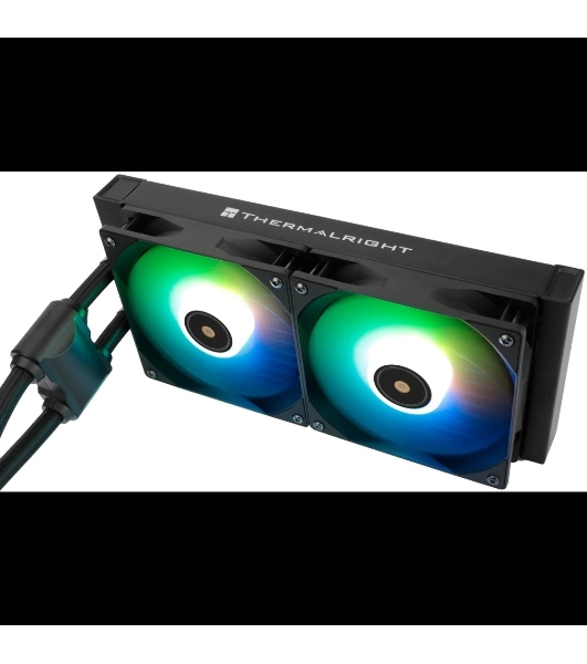 Водяное охлаждение для процессора Thermalright Frozen Notte 240 черный ARGB V2 (240мм, Black, ARGB/ Fans: 2x120мм, 72.37CFM, 27.7dBA, 2000RPM/ Pump height 54мм, 28dBA, 5300RPM, Rad thickness 27мм/ S: 1200, 1700, 1851, 2011, 2066, 115X, AM2, AM2+, AM3, AM3+, AM4, AM5, FM1, FM2, FM2+)