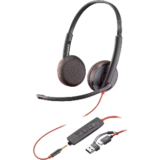 Гарнитура Plantronics Poly Blackwire 3225 чёрный, проводная, USB