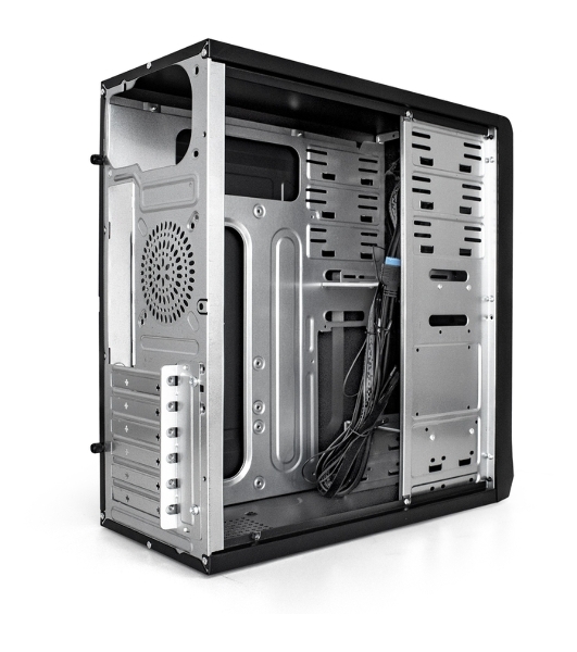 Компьютерный корпус Miditower ExeGate CP-603UB-UNS450 (ATX, БП UNS450 с вент. 12см, 2хUSB, аудио, черный)