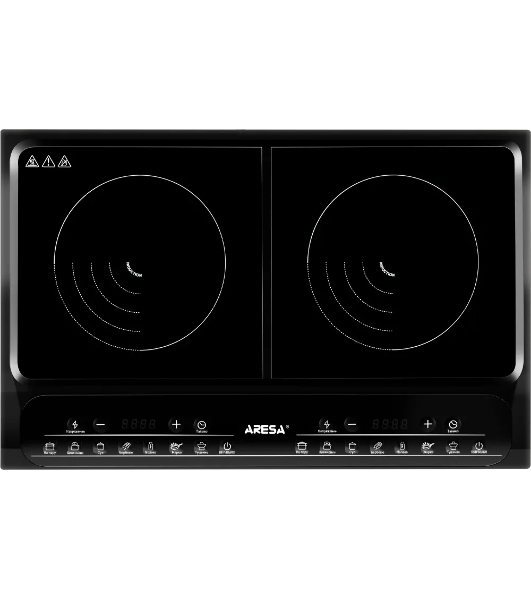 Плита настольная индукционная Aresa AR-4704 чёрный, 3.5 кВт, индукция, конфорки - 2, стеклокерамика, сенсор