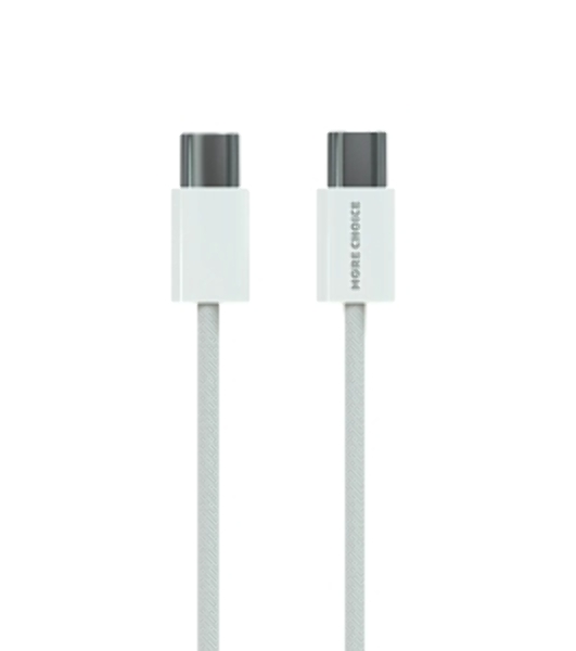 Кабель MORE CHOICE (4620202550392) K77a нейлон USB 3.0A PD 100W для Type-C Type-C 2м белый