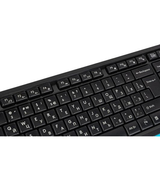 Комплект клавиатура+мышь A4Tech FStyler FG1010 беспроводной, USB, 2000 DPI, чёрный/синий