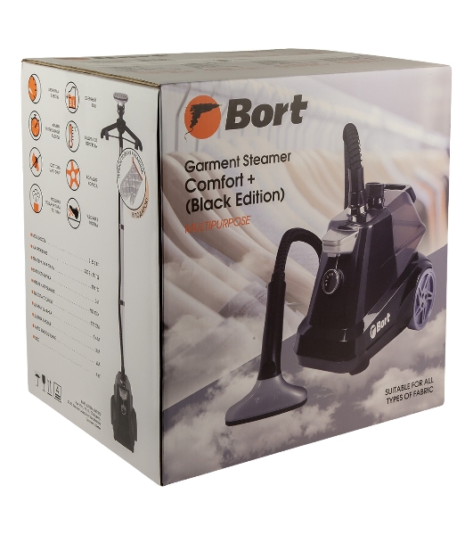 Отпариватель Bort Comfort + Black Edition черный, 2350 Вт, 70 г/мин, 3000 мл