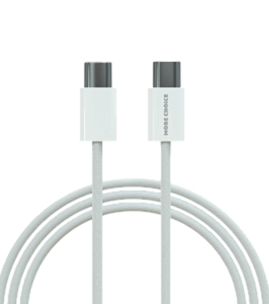 Кабель MORE CHOICE (4620202550392) K77a нейлон USB 3.0A PD 100W для Type-C Type-C 2м белый