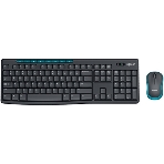 Комплект клавиатура+мышь Logitech MK275 беспроводной, USB, 1000 DPI, голубой/чёрный, фото 1