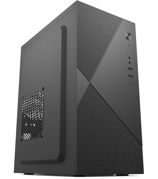 Компьютерный корпус с блоком питания 450Вт. Case Forza mATX, 450W, 2xUSB 2.0, Black, w/o FAN, 8 см fan PSU, power cord