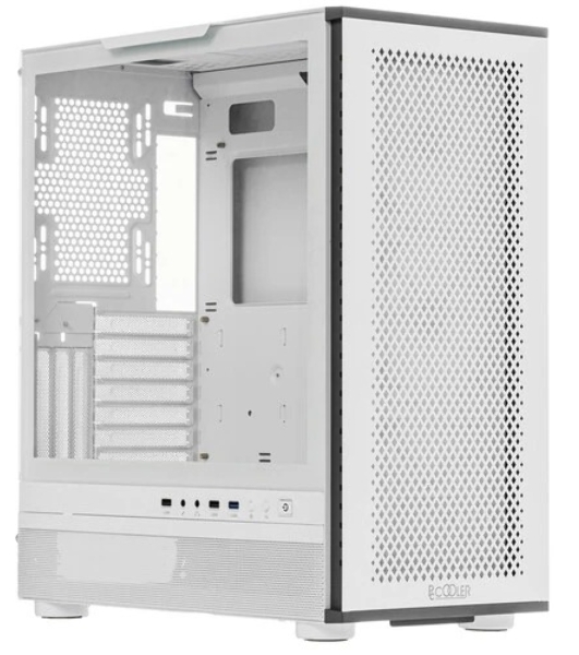 Компьютерный корпус PCCooler ME200 MESH WH, Mesh Full Tower, белый, TG, SPCC, 3x120мм ARGb E-ATX, ATX, mATX, mITX 180/380/220мм 4x2.5', 2x3.5', 7+3xPCI 1xUSB-A 3.0, 2xUSB-A 2.0 432x225x495мм