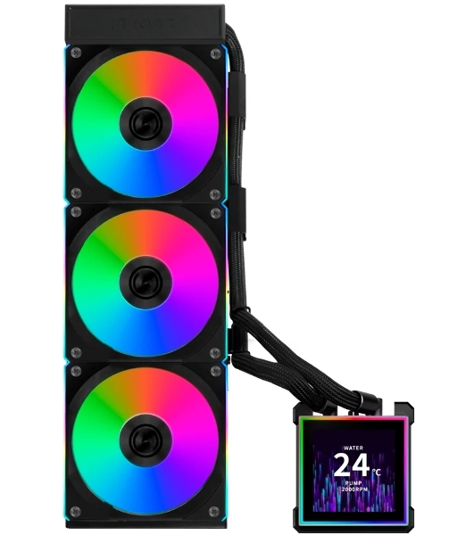 Система водяного охлаждения Lian-Li HydroShift II LCD-S 360CL ARGB Soc-AM5/AM4/1700/1851 черный 4-pin 30dB Al+Cu LCD Ret (G89.GHS2LCDS36CB.R0)