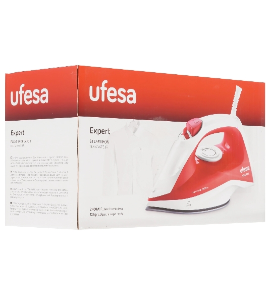 Утюг Ufesa PV1100C EXPERT красный/белый, 2400 Вт, 35 г/мин, 125 г/мин, 280 мл