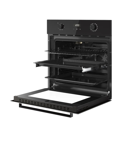Духовой шкаф Kuppersberg HF 678 B, High-Tech, 70 л, дисплей, поворотное/сенсорное управление, таймер, макс. температура 300 градусов, телескопические направляющие (на 1 уровень), черный