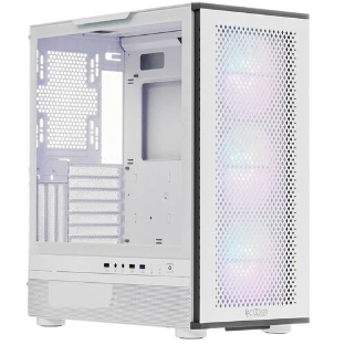 Компьютерный корпус PCCooler ME200 MESH WH, Mesh Full Tower, белый, TG, SPCC, 3x120мм ARGb E-ATX, ATX, mATX, mITX 180/380/220мм 4x2.5', 2x3.5', 7+3xPCI 1xUSB-A 3.0, 2xUSB-A 2.0 432x225x495мм