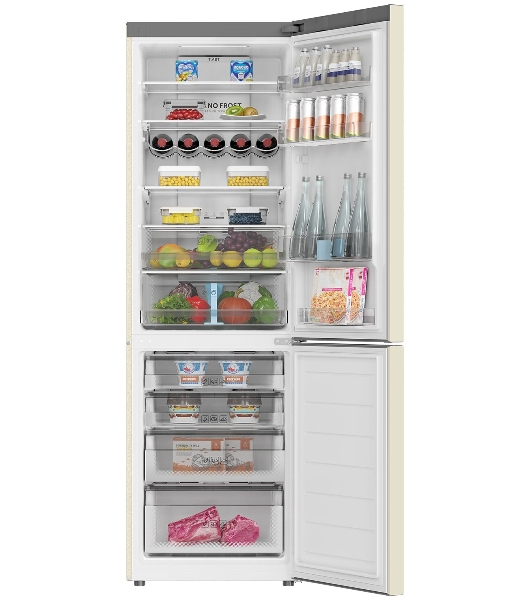 Холодильник Haier C2F636CCFDU1 бежевый двухкамерный 256/108 л морозилка снизу, No Frost