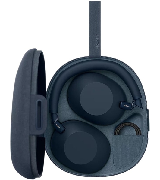 Беспроводные/проводные наушники Sony WH-1000XM6 синий, полноразмерные, Bluetooth + проводной, активное шумоподавление, до 40 ч