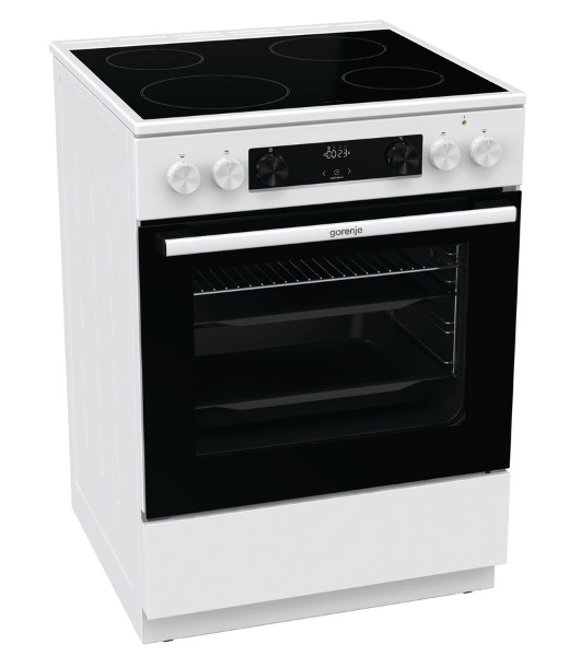 Плита электрическая Gorenje GEC6C40WD белый, конфорок 4 электрических, духовка 71 л, 60 см x 85 см x 60 см
