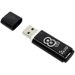 Флешка USB Smartbuy Glossy series black (SB8GbGS-K), 8Gb, USB 2.0, R/W 25/15, черный, фото2