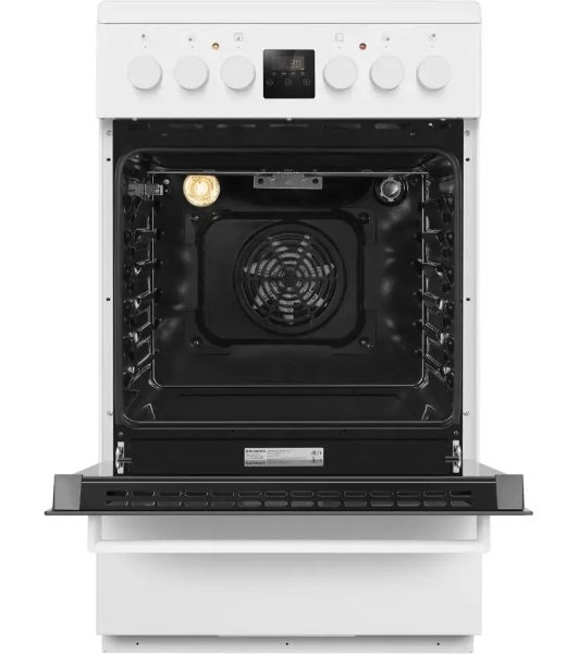 Плита электрическая Maunfeld MEC55CW08D белый, конфорок 4 шт, духовка 60 л, 50 см x 85 см x 60 см