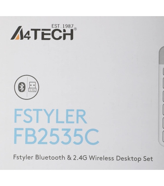 Комплект клавиатура+мышь A4Tech FStyler FB2535C беспроводной, USB + Bluetooth, 2000 DPI, белый