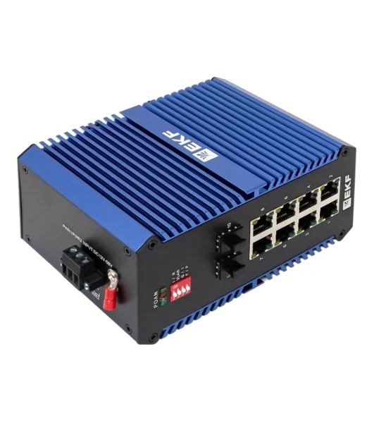 Коммутатор EKF TSX-U-2GX/SFP-8GTP, 8×1 Гбит/с PoE + 2×1 Гбит/с SFP, неуправляемый