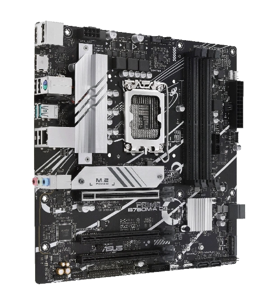 Материнская плата ASUS PRIME B760M-A D4-CSM, LGA 1700, Intel B760, 4xDDR4, 4xSATA, 2xM.2, 3xPCIe 4.0 x16, 1xPCIe 4.0 x4, 1xPCIe x1, 2xHDMI, 1xDP, 1x 2.5Gb LAN, 2xUSB-A 3.2 Gen 2, 4xUSB-A 2.0, 3x3.5 мм, 7.1, mATX