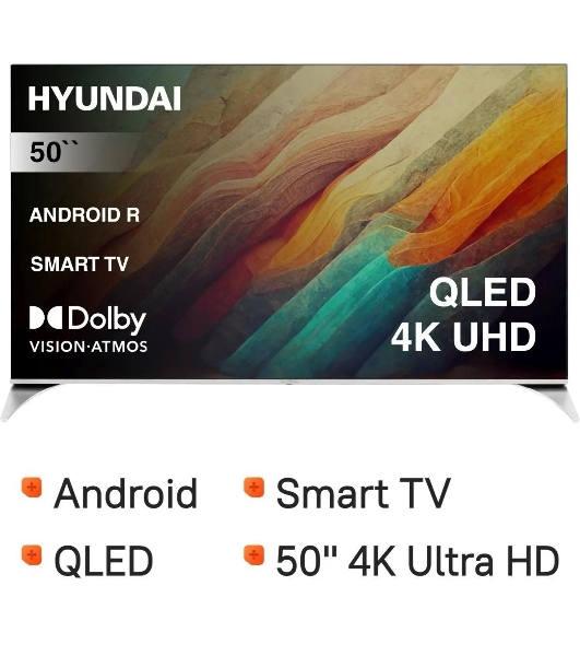 Телевизор Hyundai 50' H-LED50QBU7500 черный Qled UHD 60Hz Smart TV