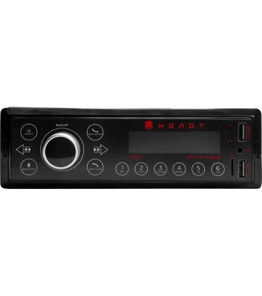 Автомагнитола Ural Молот АРС-МТ 333К, 1 DIN, Bluetooth, USB Type-A, AUX