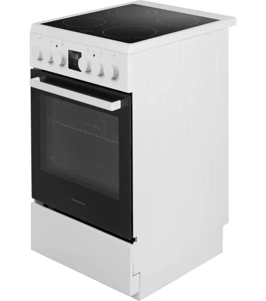 Плита электрическая Maunfeld MEC55CW08D белый, конфорок 4 шт, духовка 60 л, 50 см x 85 см x 60 см