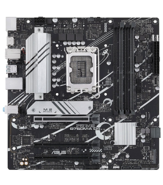 Материнская плата ASUS PRIME B760M-A D4-CSM, LGA 1700, Intel B760, 4xDDR4, 4xSATA, 2xM.2, 3xPCIe 4.0 x16, 1xPCIe 4.0 x4, 1xPCIe x1, 2xHDMI, 1xDP, 1x 2.5Gb LAN, 2xUSB-A 3.2 Gen 2, 4xUSB-A 2.0, 3x3.5 мм, 7.1, mATX