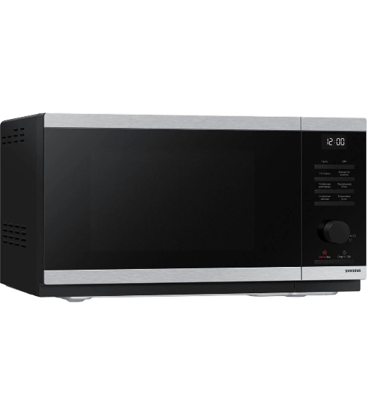 Микроволновая печь Samsung MG23DG4524ATBW нержавеющая сталь/черный 23 л, 800 Вт, переключатели - поворотный механизм