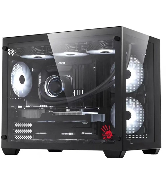 Компьютерный корпус Bloody BD-CC108 черный без БП mATX 9x120мм 2xUSB 3.0 audio bott PSU