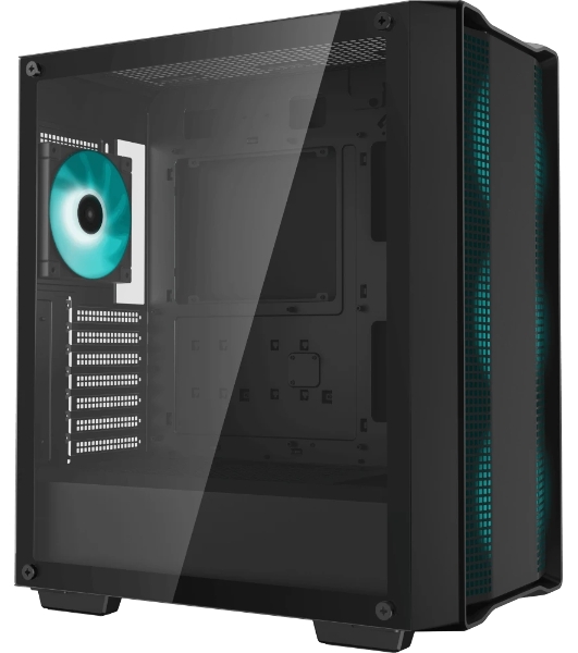 Компьютерный корпус Deepcool CC560 ARGb V2 без БП, боковое окно (закаленное стекло), 3x120мм ARGb LED вентилятор спереди и 1x120мм ARGb LED вентилятор сзади, черный, ATX