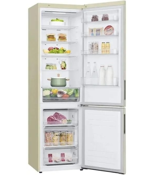 Холодильник LG GA-B509CEWL бежевый двухкамерный 277/107л морозилка снизу, No Frost