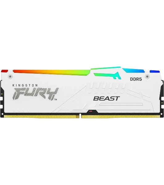 Оперативная память Kingston Fury Beast, DDR5, 16Gb (1x16 GB), 6000 MHz, CL30, радиатор, RGB, белый