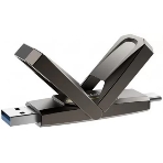 Флешка USB Netac US5 (NT03US5C-256G-32TA), 256Gb, USB 3.2/TypeC, R/W/ 550/500, черный, фото 1