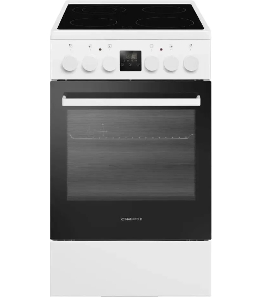 Плита электрическая Maunfeld MEC55CW08D белый, конфорок 4 шт, духовка 60 л, 50 см x 85 см x 60 см