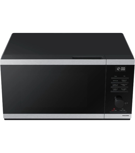 Микроволновая печь Samsung MG23DG4524ATBW нержавеющая сталь/черный 23 л, 800 Вт, переключатели - поворотный механизм