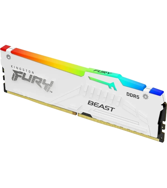 Оперативная память Kingston Fury Beast, DDR5, 16Gb (1x16 GB), 6000 MHz, CL30, радиатор, RGB, белый