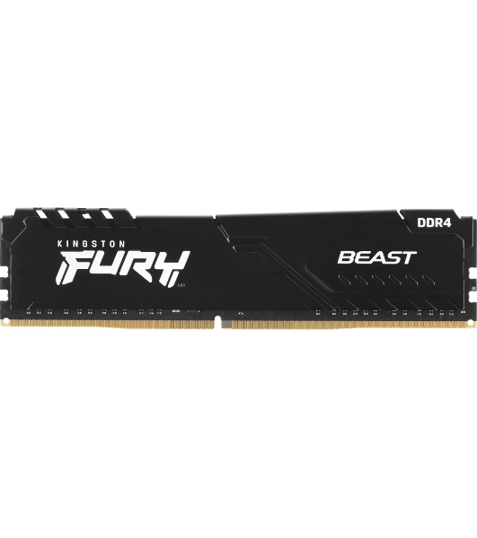 Оперативная память Kingston Fury Beast, DDR4, 64GB (4x16GB), 3600MHz, CL18, DIMM, радиатор, черный