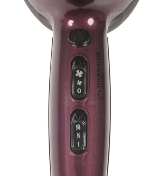 Фен Delta DL-0937 черный/бордовый, 2000 Вт, ионизация