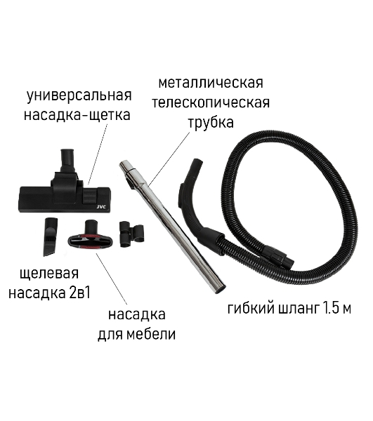 Пылесос JVC JH-VC401 бирюзовый/серый, 320/1800 Вт, уборка сухая, пылесборник контейнер 2,5 л.