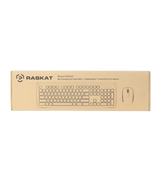 Комплект клавиатура+мышь Raskat BX6200 беспроводной, USB, радиоканал 1200 DPI, чёрный