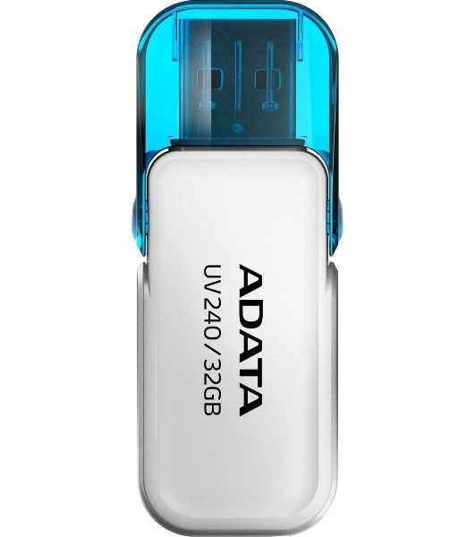 Флешка USB ADATA UV240 (AUV240-32G-RWH), 32Gb, USB 2.0, R/W 15/5, белый/синий