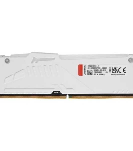 Оперативная память Kingston Fury Beast, DDR5, 16Gb (1x16Gb), 5600MHz, CL40, DIMM, радиатор, RGB, белый