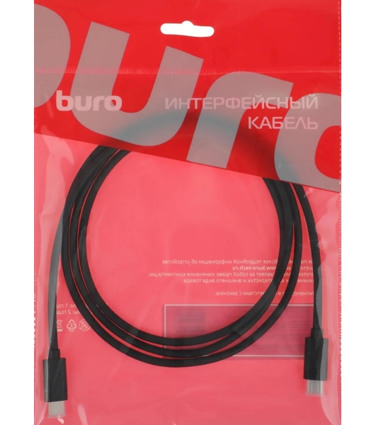Кабель Buro BU-TYPE-C3.2-4KVID-1.5M 1.5м черный
