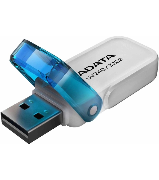 Флешка USB ADATA UV240 (AUV240-32G-RWH), 32Gb, USB 2.0, R/W 15/5, белый/синий