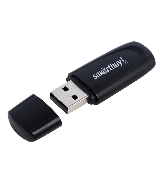 Флешка USB Smartbuy Scout Black (SB032Gb2SCK), 32Gb, USB 2.0, R/W 13/8, черный