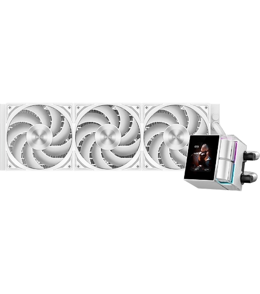 Система охлаждения Water Cooling System PCCooler DS360 Display WH (310W, 360мм, LED, белый, ARGb Pump/Fans: 3x120мм, 90.56CFM, 39.8dBA, 2500RPM/Pump height 65мм, 15dBA, 2600RPM, Rad thickness 27мм/S: 1851, 1700, 1200, 115X, AM5, AM4)