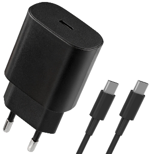Сетевое зарядное устройство Defender UPA-125 25W,USB C,кабель Type-C,черный